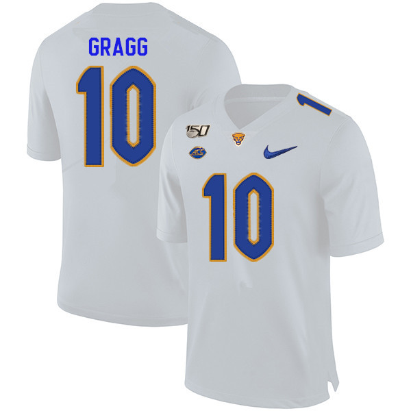 2019 Men #10 Will Gragg Pitt Panthers College Football Jerseys Sale-White